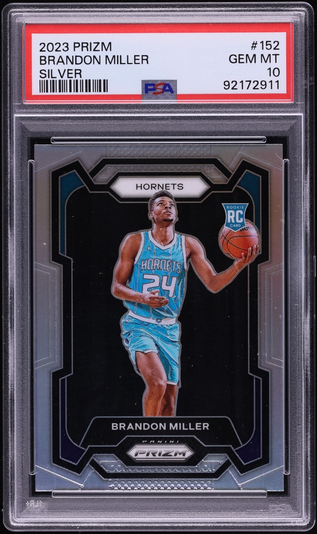 2023 Panini Prizm Silver Brandon Miller ROOKIE #152 PSA 10 GEM MINT - Photo 1