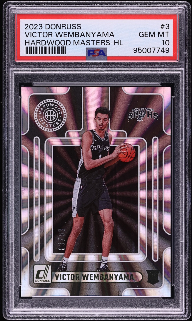2023 Donruss Hardwood Masters Holo Victor Wembanyama ROOKIE /99 #3 PSA 10 GEM MINT - Photo 1