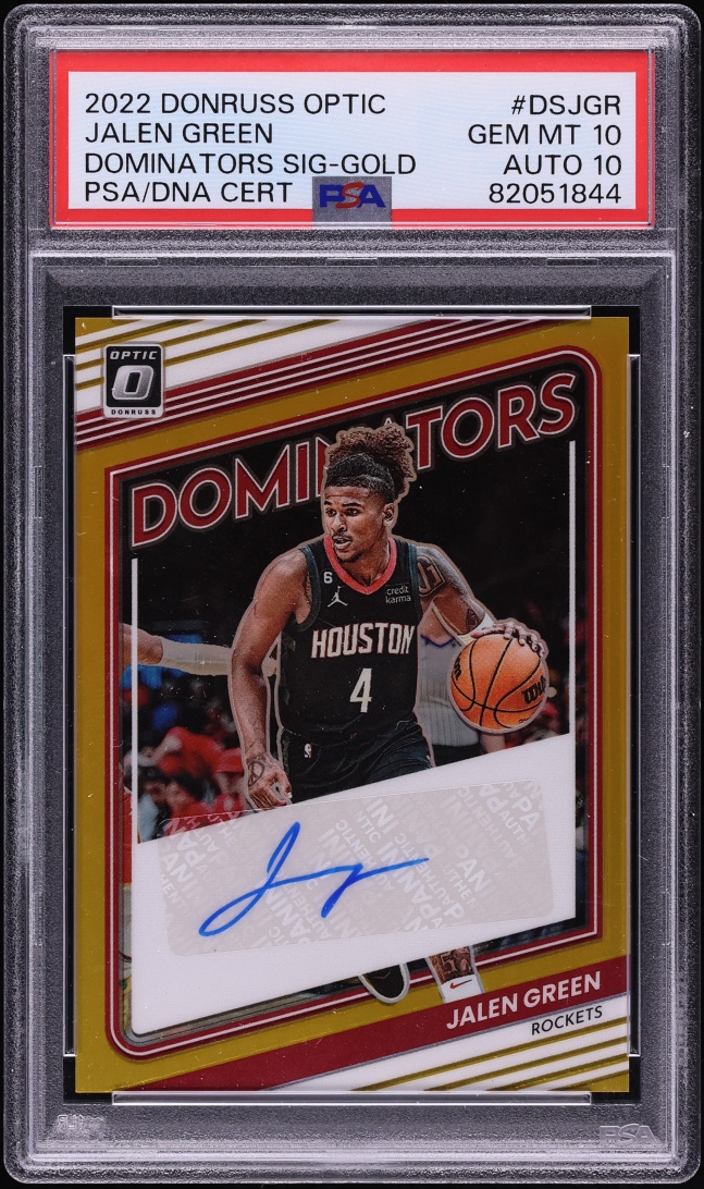 2022 Donruss Optic Dominators Gold Prizm Jalen Green AUTO DNA 10 /10 #DS-JGR PSA 10 GEM MINT - Photo 1