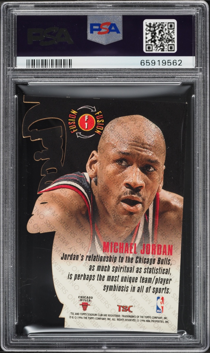 1996 Stadium Club Fusion Members Only Die-Cut Michael Jordan #F1 PSA 4 VGEX - Photo 2