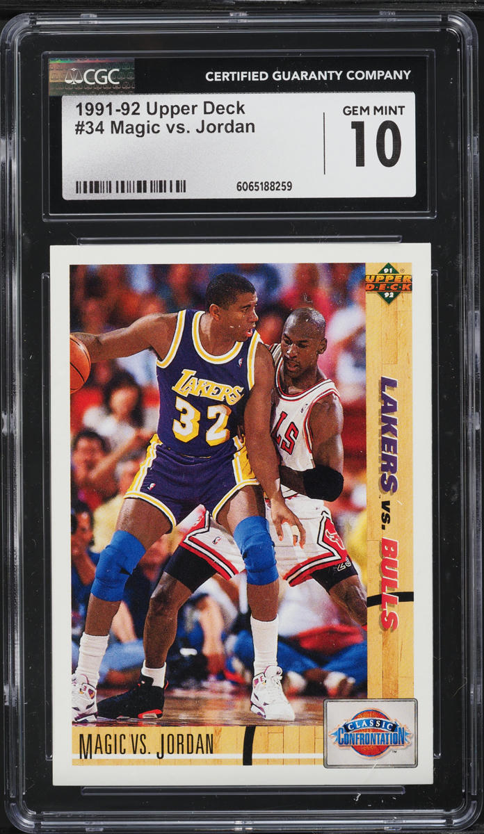 1991 Upper Deck Basketball Magic Johnson Vs Michael Jordan #34 CGC 10 GEM MINT