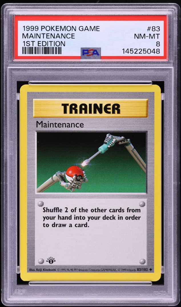 1999 Pokemon Base Set Shadowless 1st Edition Maintenance #83 PSA 8 NM-MT