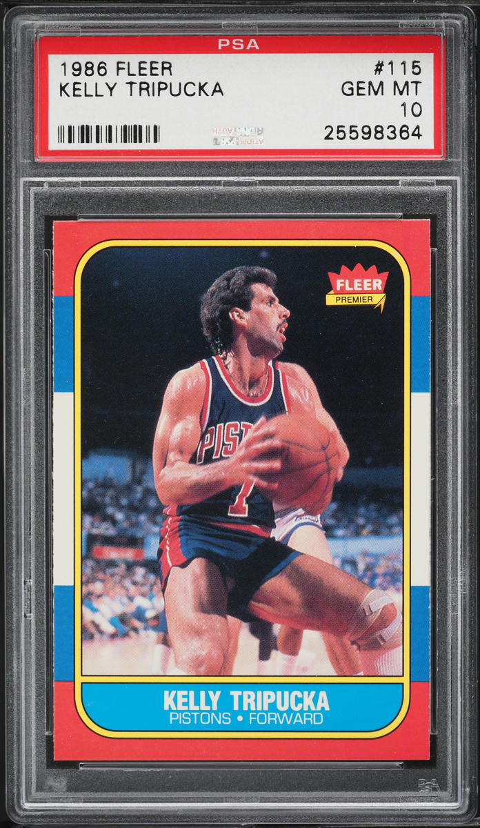 1986 Fleer Basketball Kelly Tripucka ROOKIE #115 PSA 10 GEM MINT
