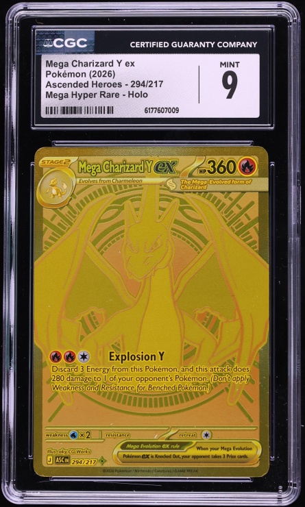 2026 Pokemon Mega Evolution Ascended Heroes MHR Mega Charizard Y ex #294 CGC 9 MINT