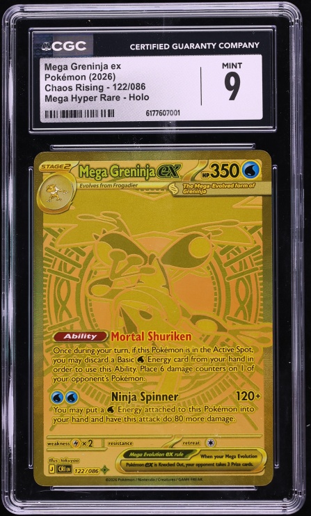 2026 Pokemon Mega Evolution Chaos Rising MHR Mega Greninja ex #122 CGC 9 MINT