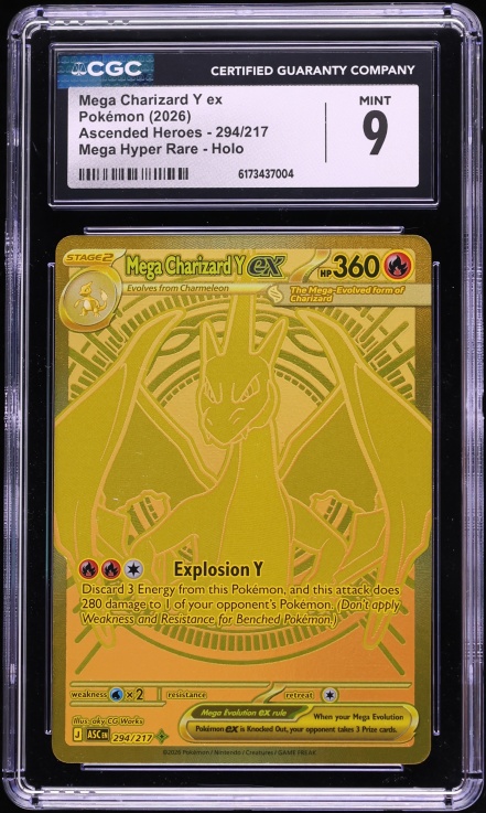 2026 Pokemon Mega Evolution Ascended Heroes MHR Mega Charizard Y ex #294 CGC 9 MINT