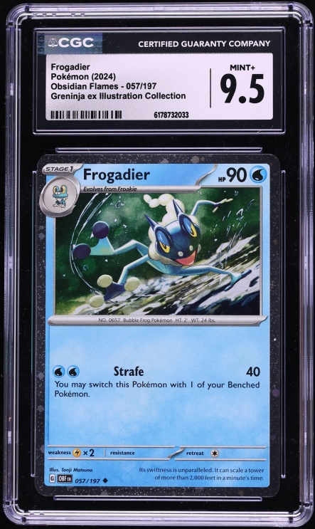 2024 Pokemon SV Obsidian Flames Greninja ex Illustration Collection Frogadier #057 CGC 9.5