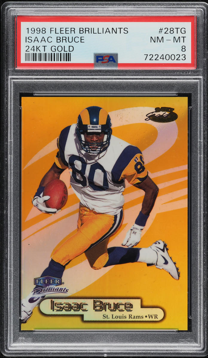 1998 Fleer Brilliants 24 Karat Gold Isaac Bruce /24 #28TG PSA 8 NM-MT