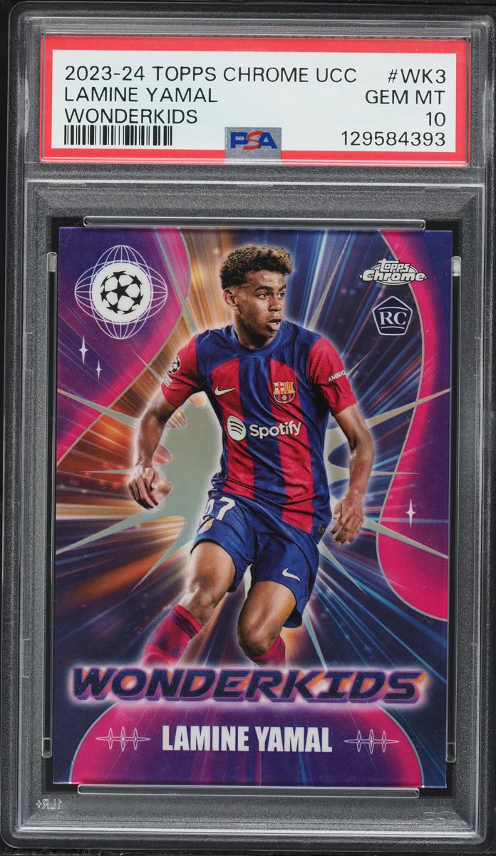 2023 Topps Chrome UEFA Wonderkids Lamine Yamal ROOKIE #WK-3 PSA 10 GEM MINT