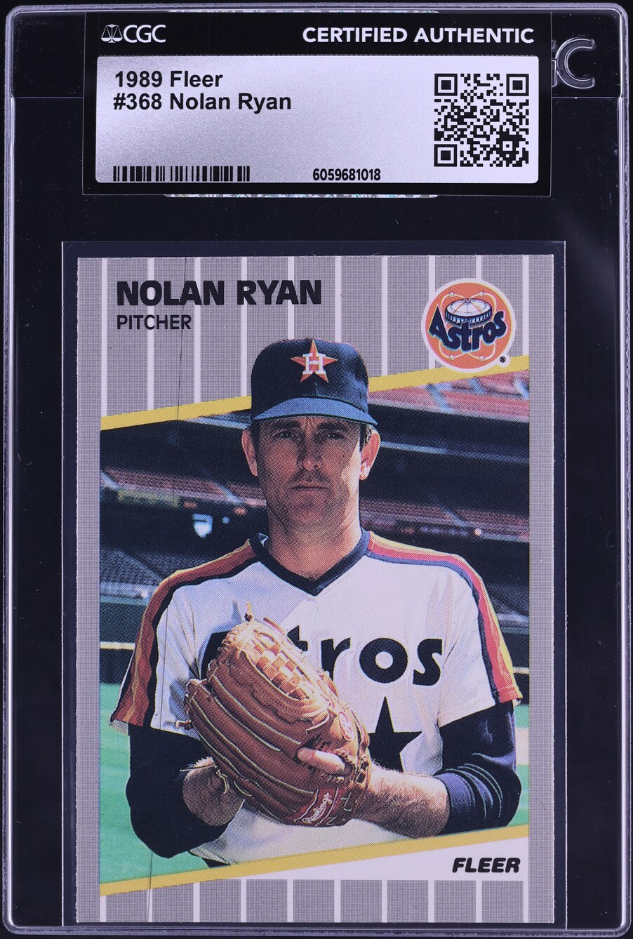 1989 Fleer Nolan Ryan #368 CGC AUTH