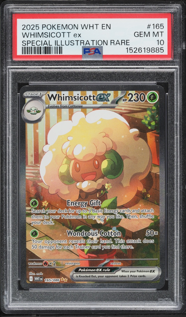 2025 Pokemon Scarlet & Violet White Flare SIR Whimsicott Ex #165 PSA 10 GEM MINT