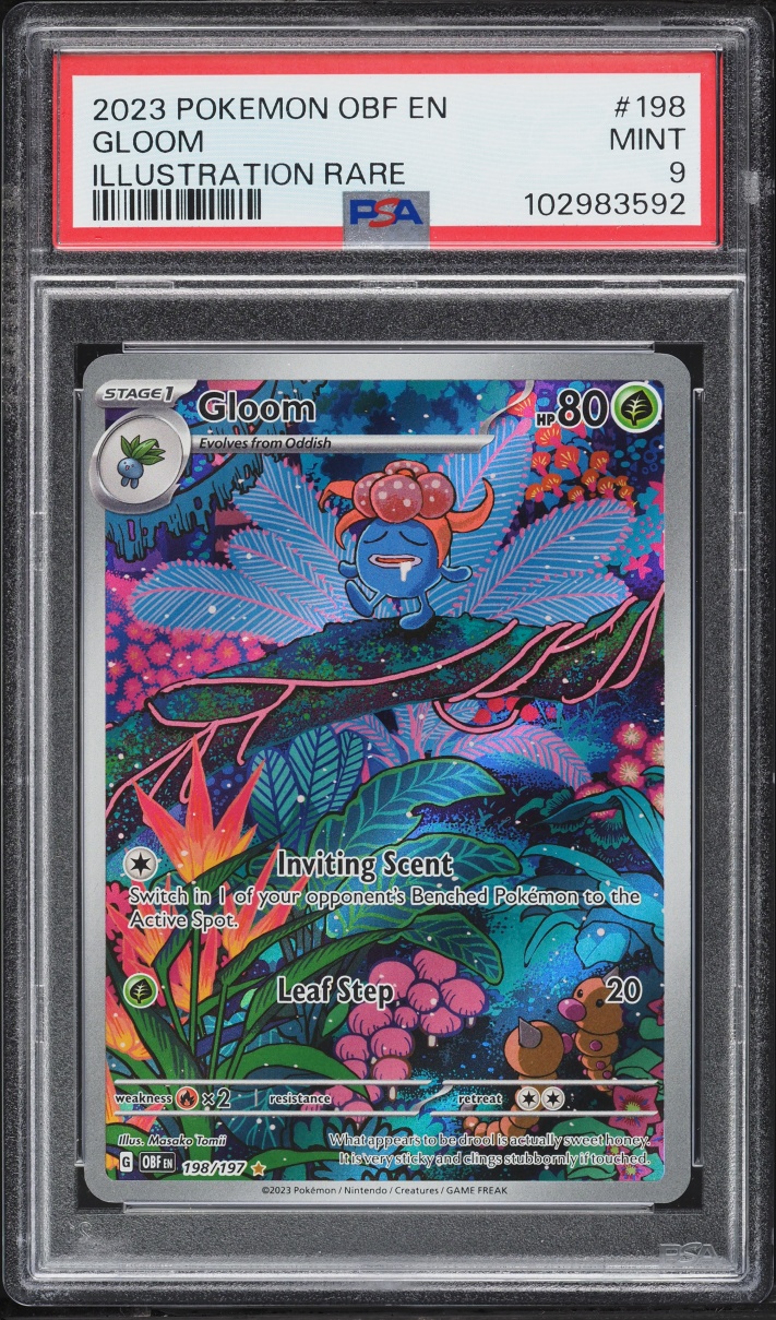 2023 Pokemon Scarlet & Violet Obsidian Flames IR Gloom #198 PSA 9 MINT