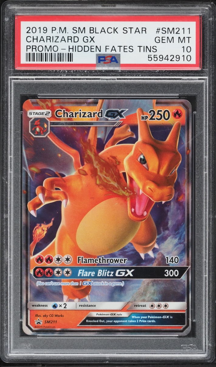 2019 Pokemon Sun & Moon Promo Hidden Fates Holo Charizard GX #SM211 PSA 10 GEM MINT