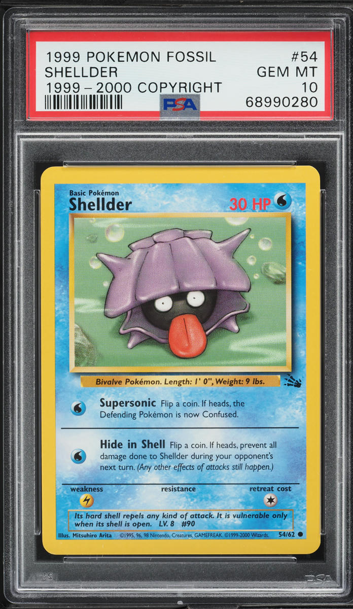1999-2000 Pokemon Fossil Shellder #54 PSA 10 GEM MINT