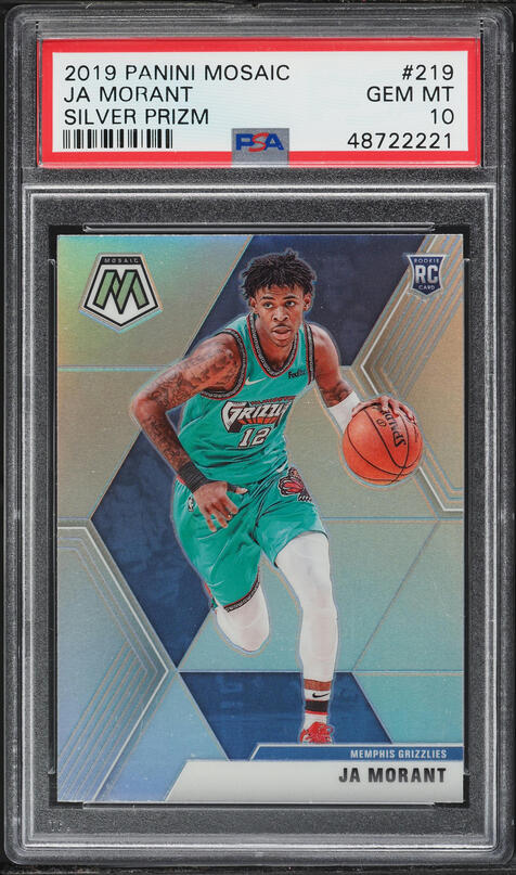 2019 Panini Mosaic Choice Peacock Ja Morant ROOKIE RC #219 PSA 10