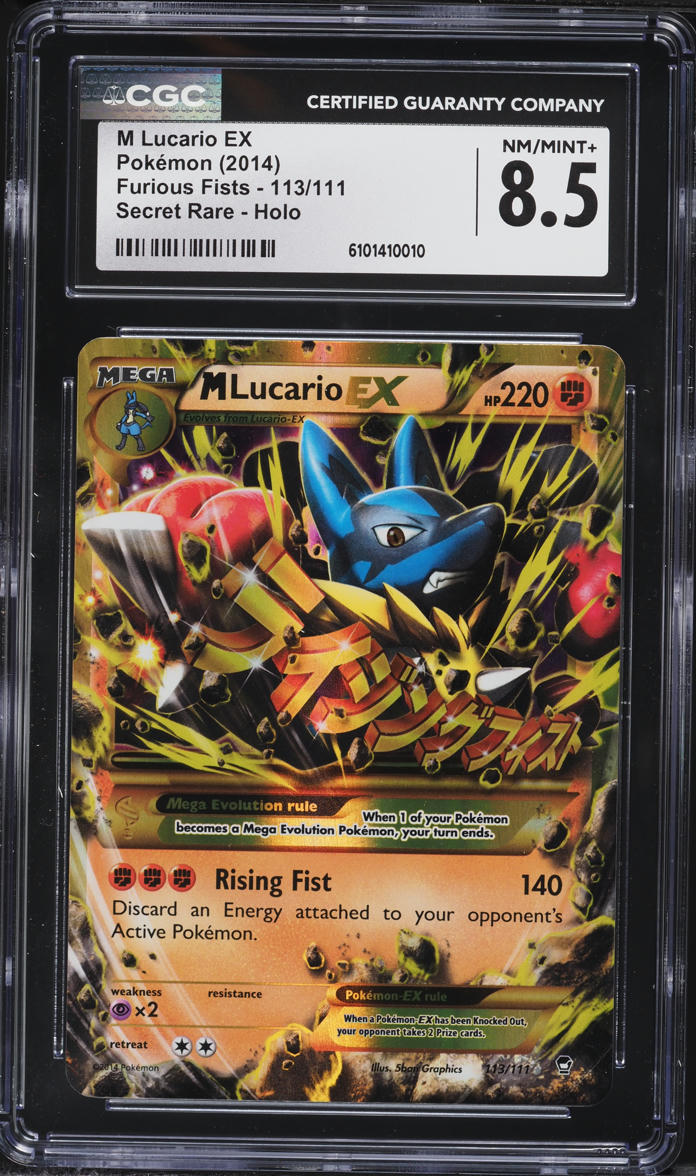 2014 Pokemon XY Furious Fists Holo M Lucario EX #113 CGC 8.5 NM-MT+