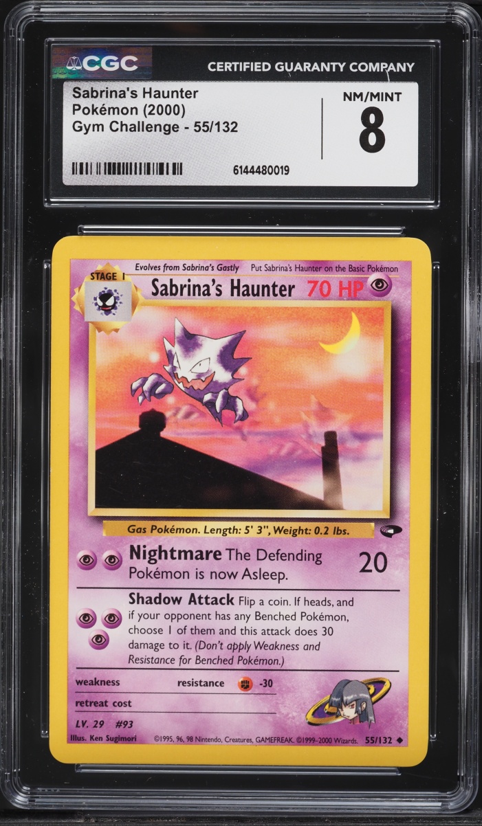 2000 Pokemon Gym Challenge Sabrina's Haunter #55 CGC 8 NM-MT