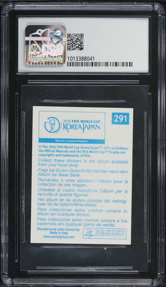 2002 Panini World Cup Stickers Landon Donovan ROOKIE, BLUE BACK #291 CSG 8.5