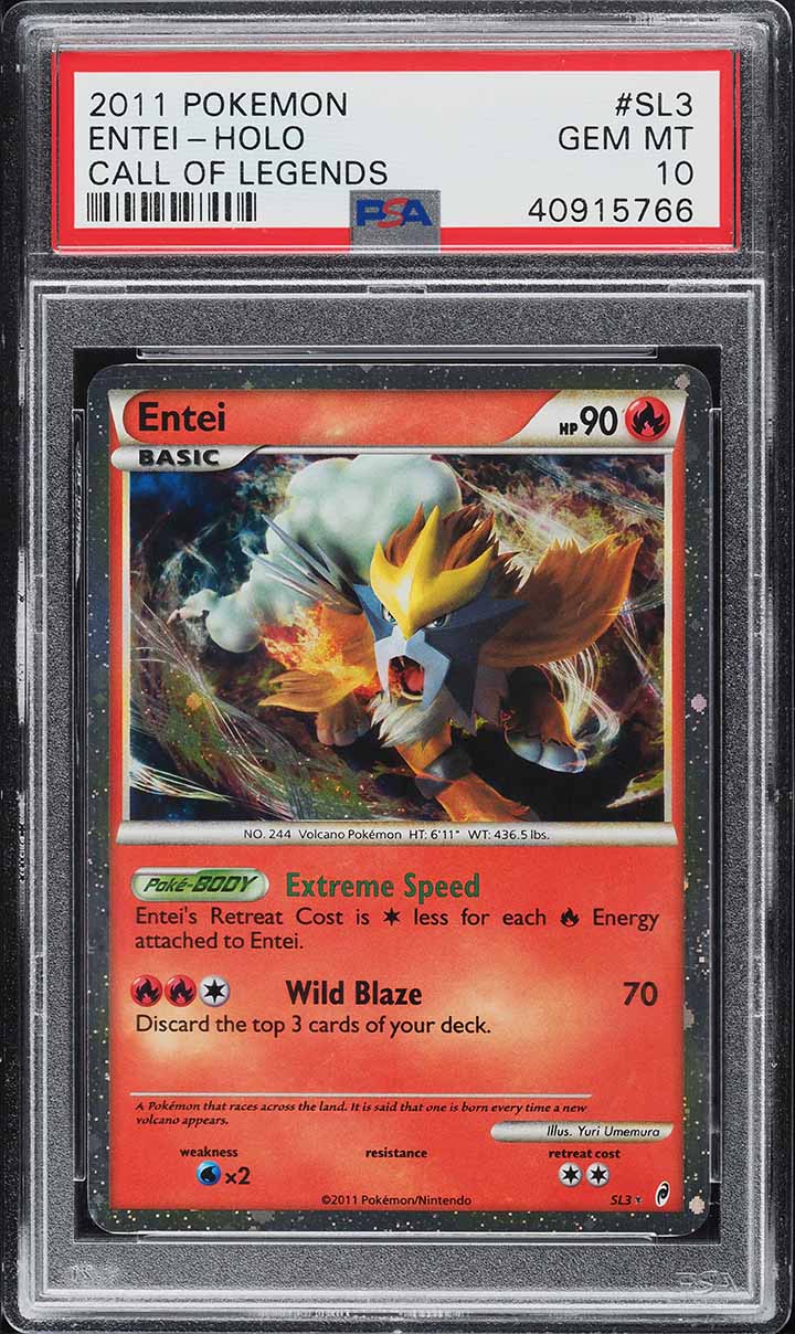 2011 Pokemon Call Of Legends Holo Entei #SL3 PSA 10 GEM MINT