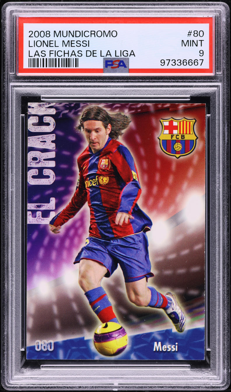 2008 Mundi Cromo Las Fichas De La Liga Lionel Messi #80 PSA 9 MINT