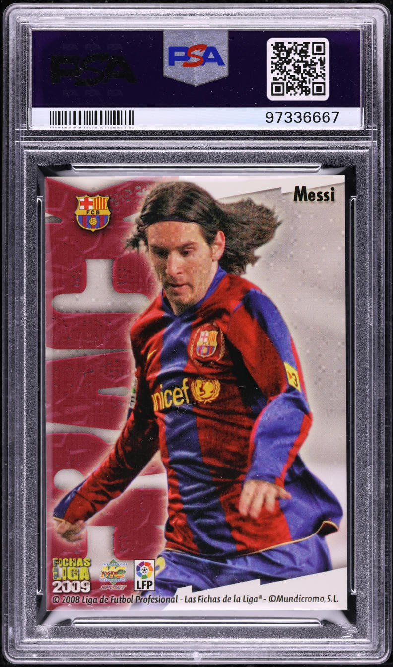 2008 Mundi Cromo Las Fichas De La Liga Lionel Messi #80 PSA 9 MINT