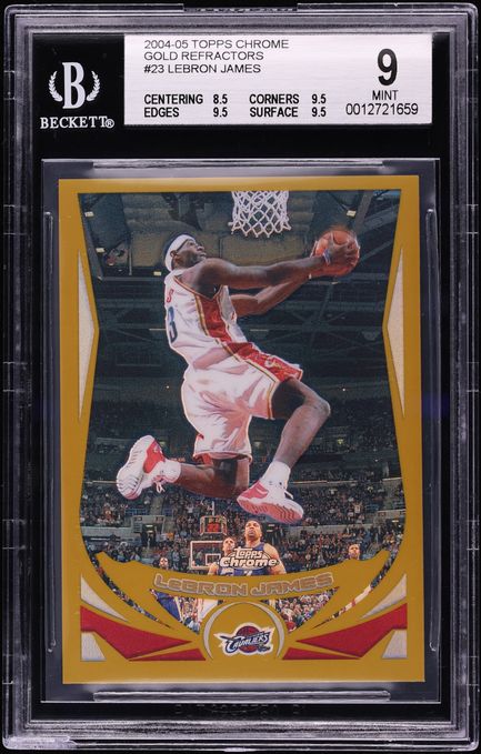 2004 Topps Chrome Gold Refractor LeBron James /99 #23 BGS 9 MINT
