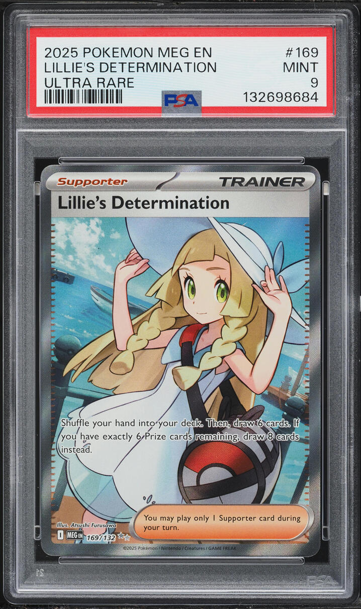 2025 Pokemon Mega Evolution Full Art Lillie's Determination #169 PSA 9 MINT