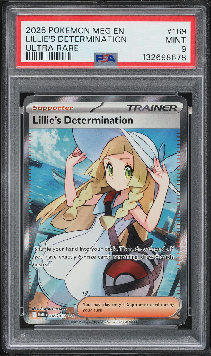 2025 Pokemon Mega Evolution Full Art Lillie's Determination #169 PSA 9 MINT