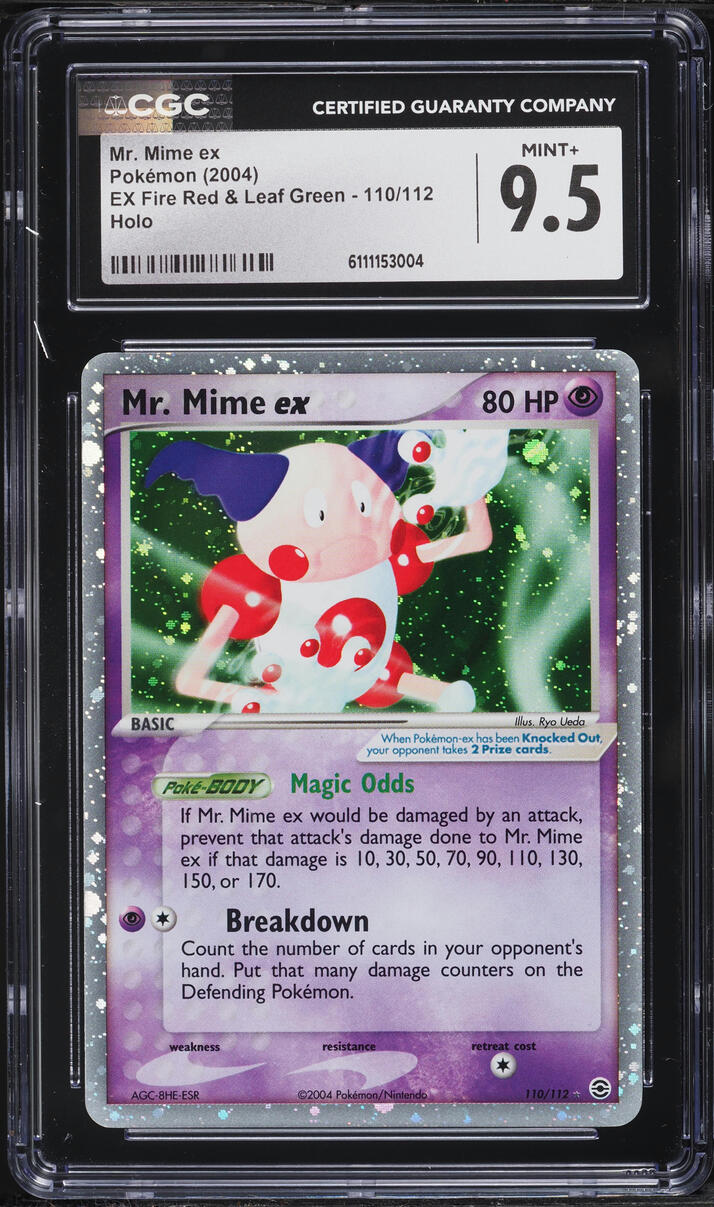 2004 Pokemon EX Fire Red & Leaf Green Holo Mr. Mime ex #110 CGC 9.5 MINT+