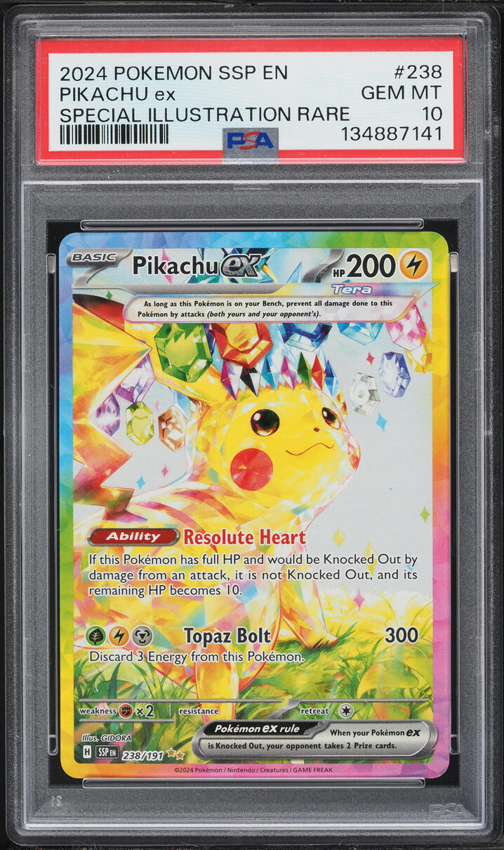 2024 Pokemon Scarlet & Violet Surging Sparks SIR Pikachu Ex #238 PSA 10 GEM MINT