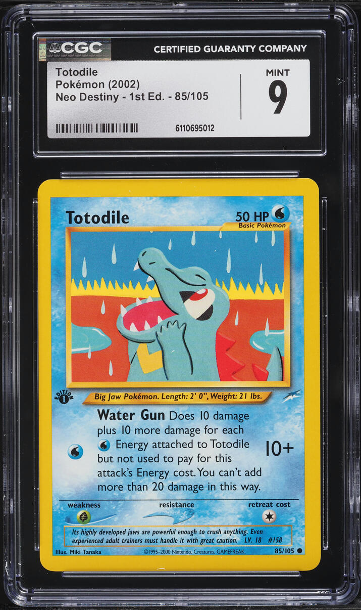 2002 Pokemon Neo Destiny 1st Edition Totodile #85 CGC 9 MINT