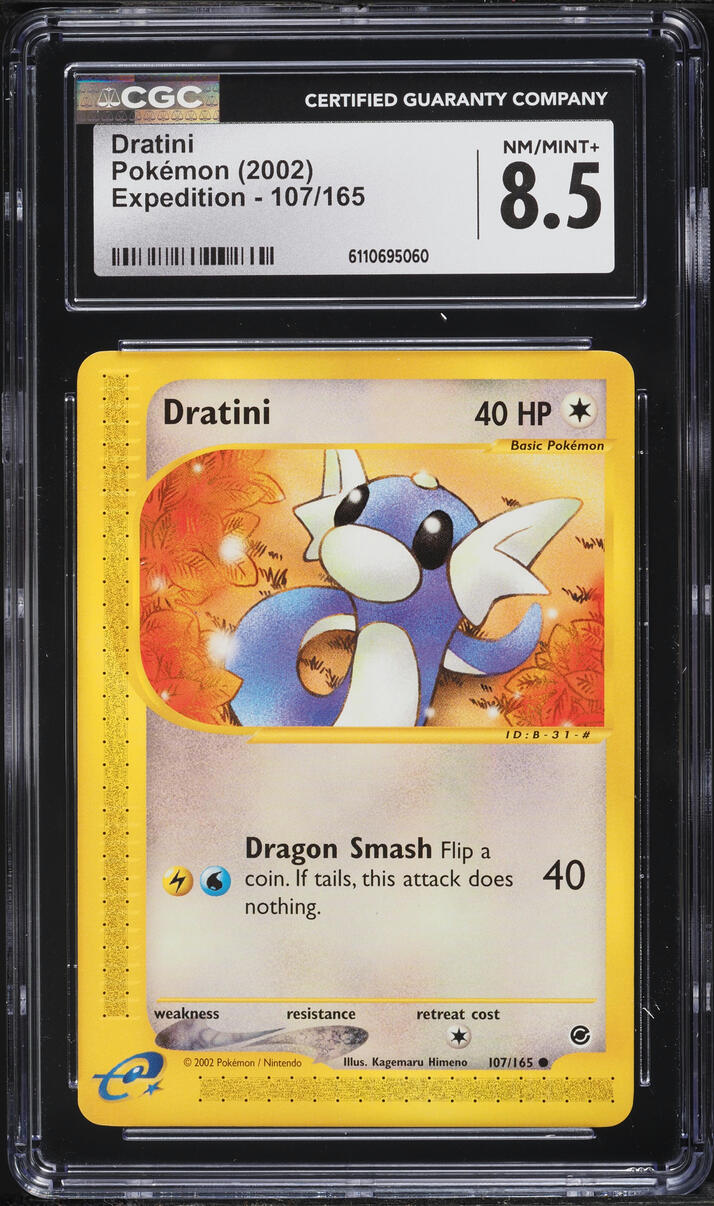 2002 Pokemon Expedition Dratini #107 CGC 8.5 NM-MT+