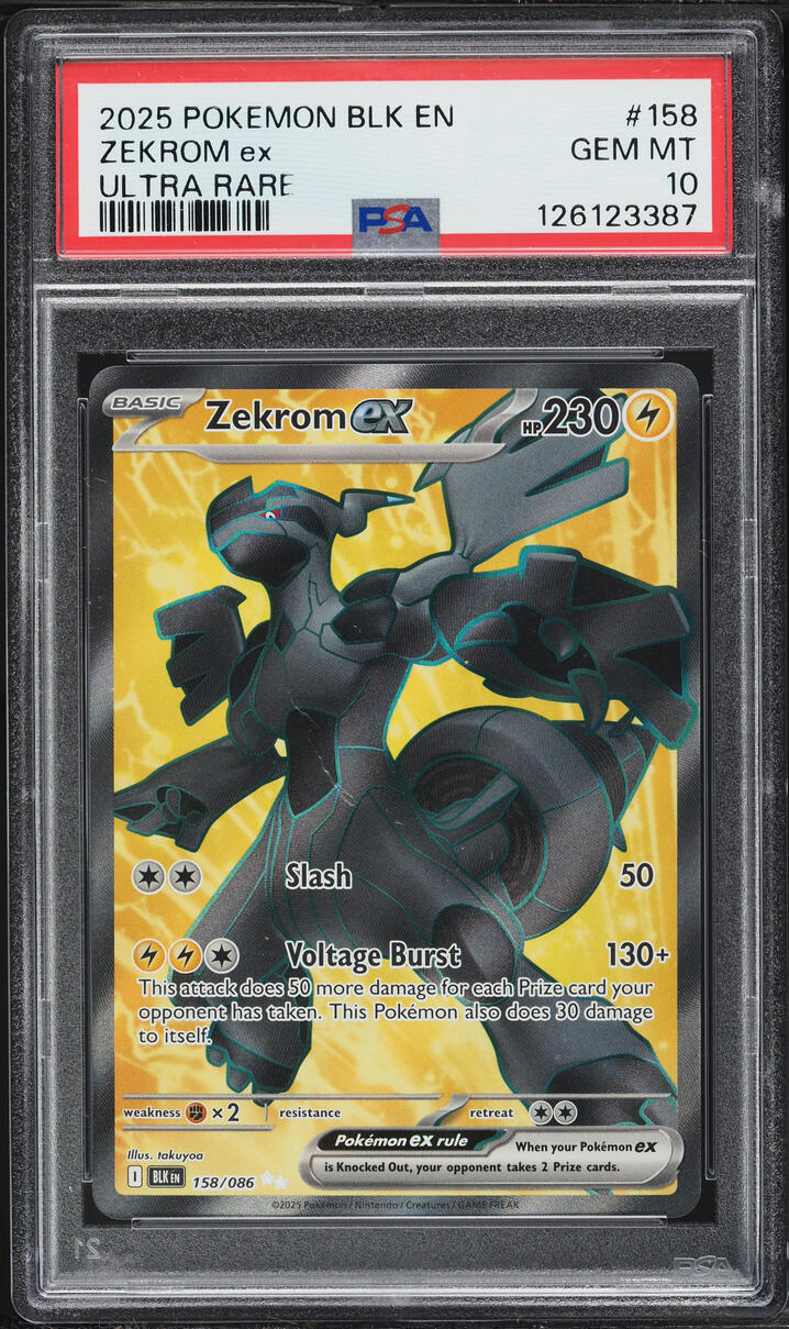 2025 Pokemon Scarlet & Violet Black Bolt Full Art Zekrom Ex #158 PSA 10 GEM MINT