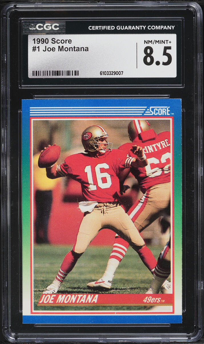 1990 Score Football Joe Montana #1 CGC 8.5 NM-MT+