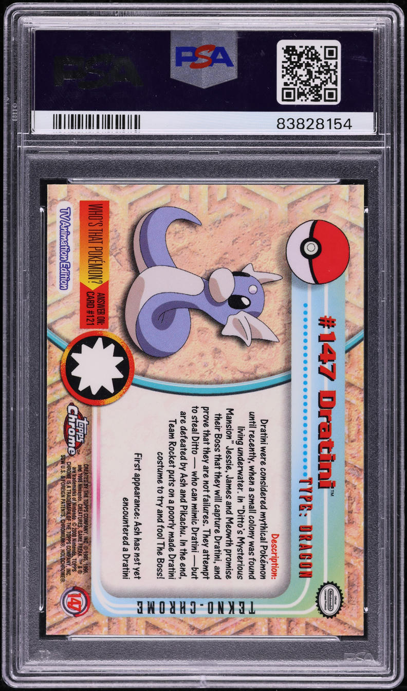 2000 Topps Chrome Pokemon Series 2 Tekno Dratini #147 PSA 10 GEM MINT