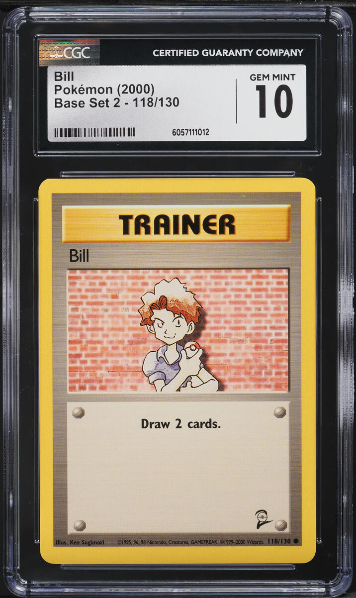 2000 Pokemon Base Set 2 Bill #118 CGC 10 GEM MINT