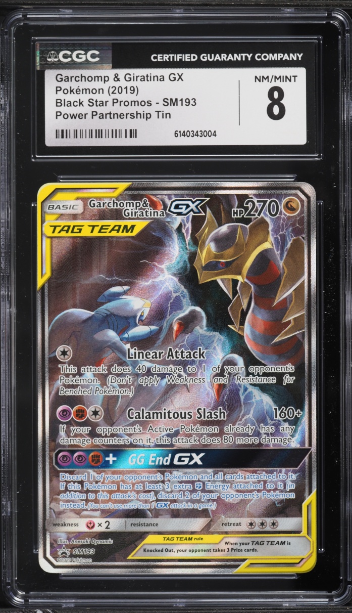 2019 Pokemon SM Promo Power Partnership Tin Alt Art Garchomp & Giratina GX #SM193 CGC 8 NM-MT