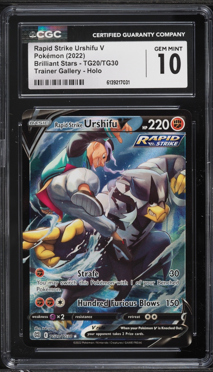 2022 Pokemon Sword & Shield Brilliant Stars CHR Rapid Strike Urshifu V #TG20 CGC 10 GEM MINT