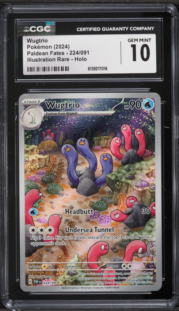 2024 Pokemon Scarlet & Violet Paldean Fates IR Wugtrio #224 CGC 10 GEM MINT