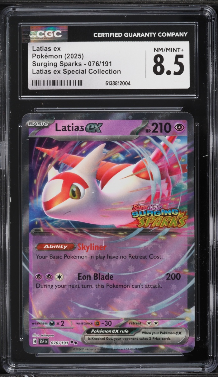 2025 Pokemon Surging Sparks Latias ex Special Collection Latias Ex #076 CGC 8.5 NM-MT+