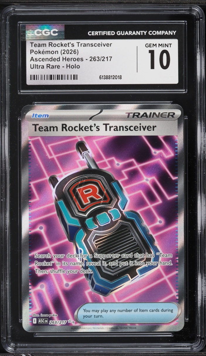 2026 Pokemon Ascended Heroes Full Art Team Rocket's Transceiver #263 CGC 10 GEM MINT