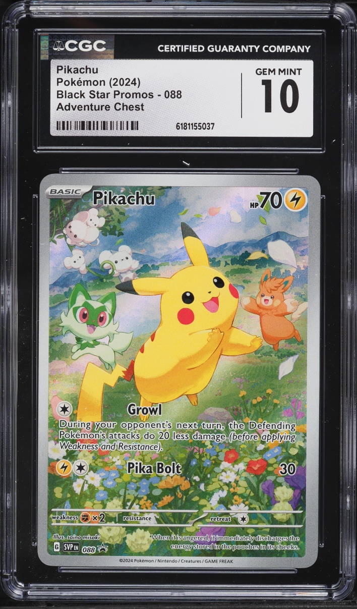 2024 Pokemon Scarlet & Violet Promo Paldea Adventure Chest Full Art Pikachu #88 CGC 10 GEM MINT