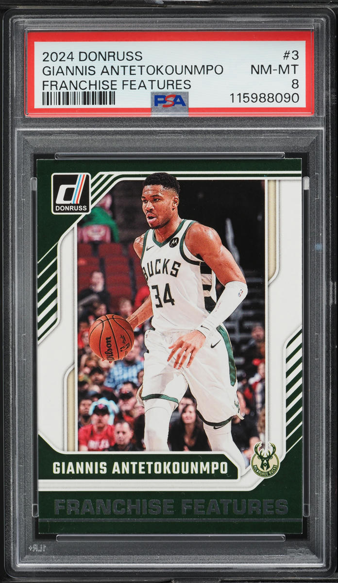 2024 Donruss Franchise Features Giannis Antetokounmpo #3 PSA 8 NM-MT