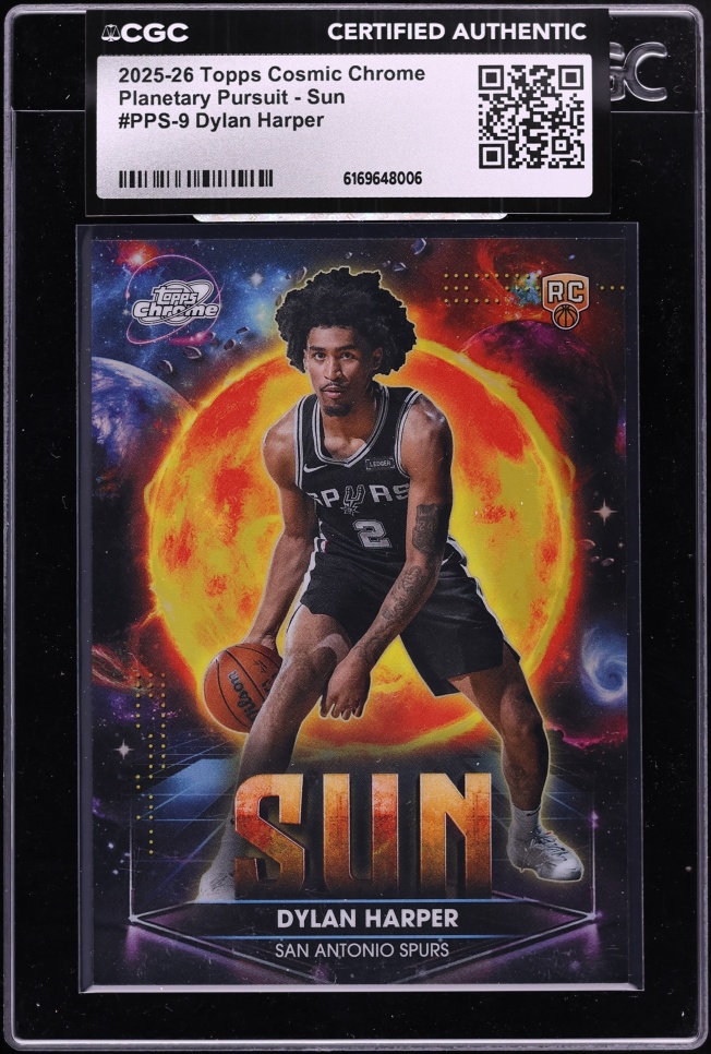 2025 Topps Chrome Cosmic Planetary Pursuit Sun Dylan Harper ROOKIE #PPS-9 CGC AUTH