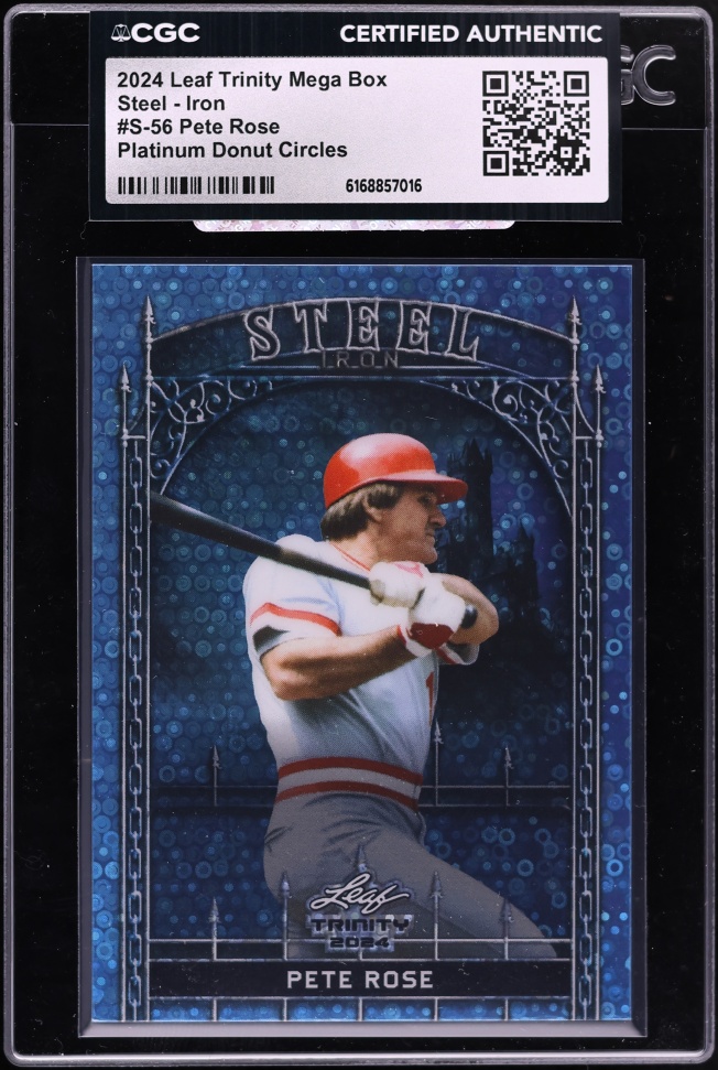 2024 Leaf Trinity Mega Box Steel Iron Platinum Donut Circles Pete Rose 4/4 #S-56 CGC AUTH
