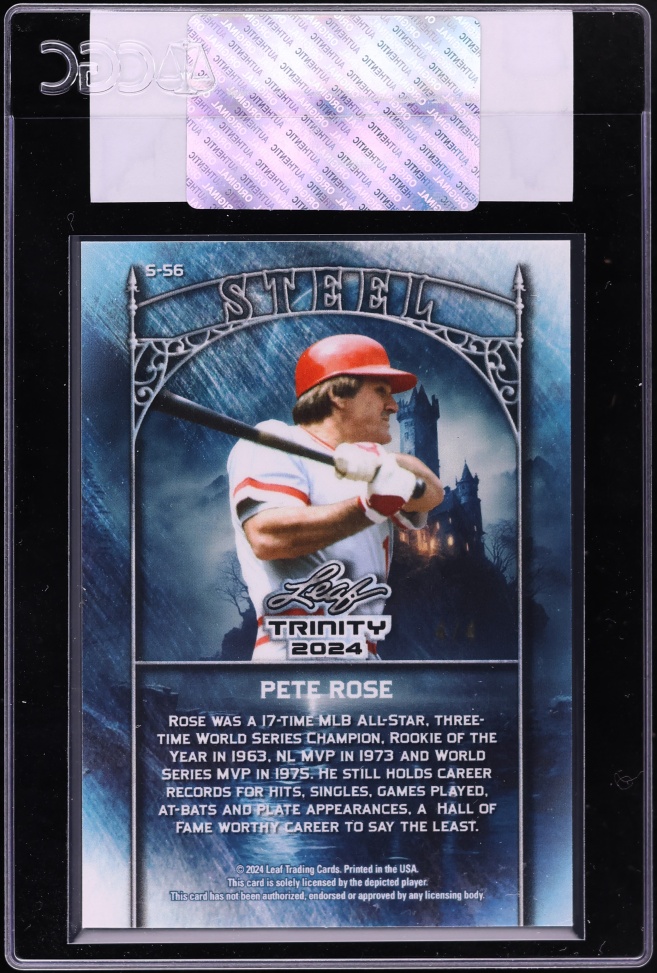 2024 Leaf Trinity Mega Box Steel Iron Platinum Donut Circles Pete Rose 4/4 #S-56 CGC AUTH