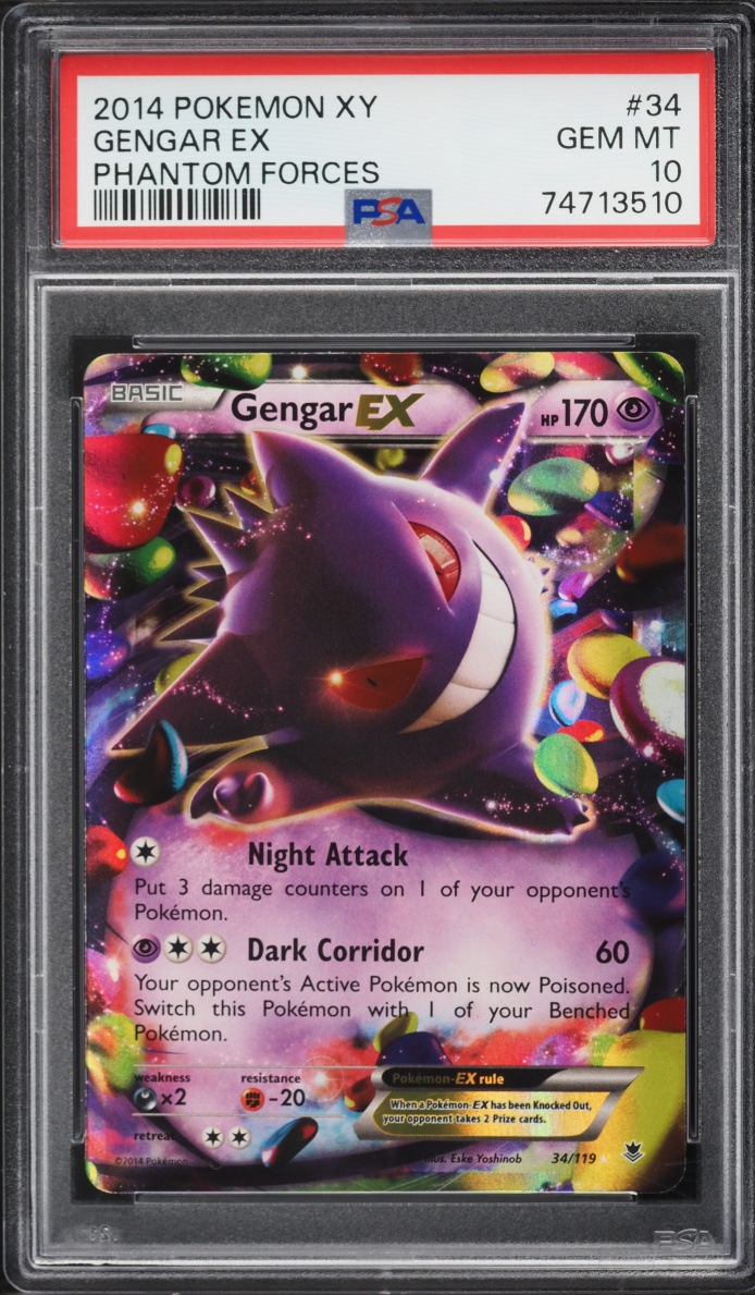 2014 Pokemon XY Phantom Forces Gengar EX #34 PSA 10 GEM MINT