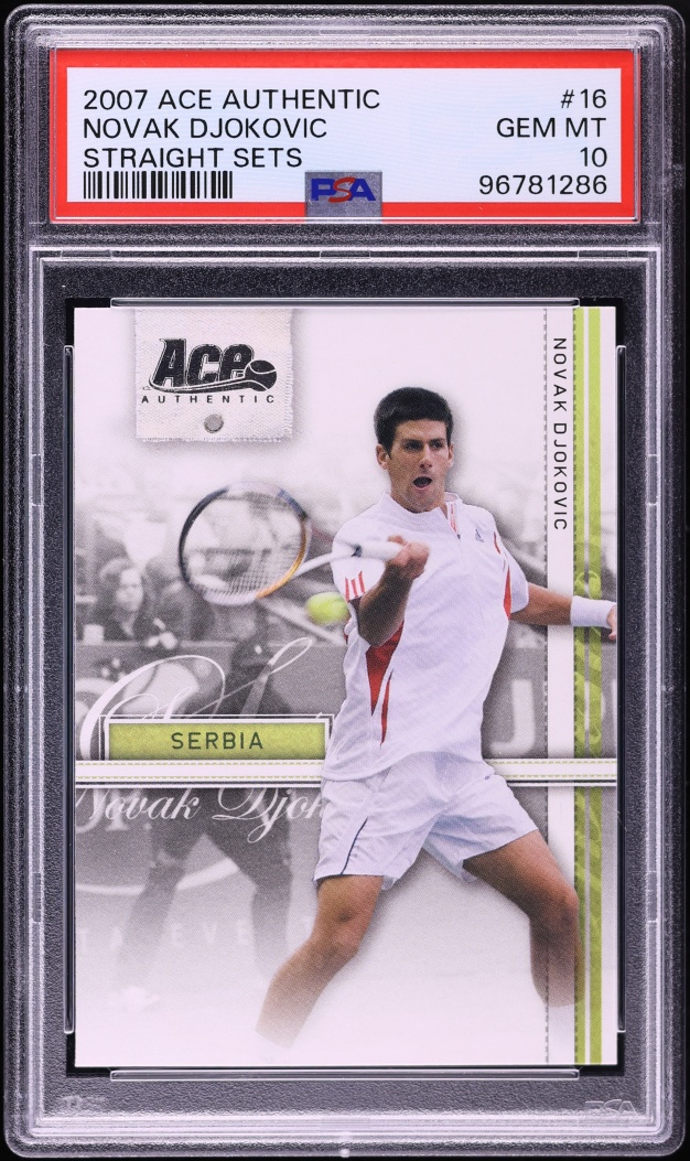 2007 Ace Authentic Straight Sets Novak Djokovic #16 PSA 10 GEM MINT