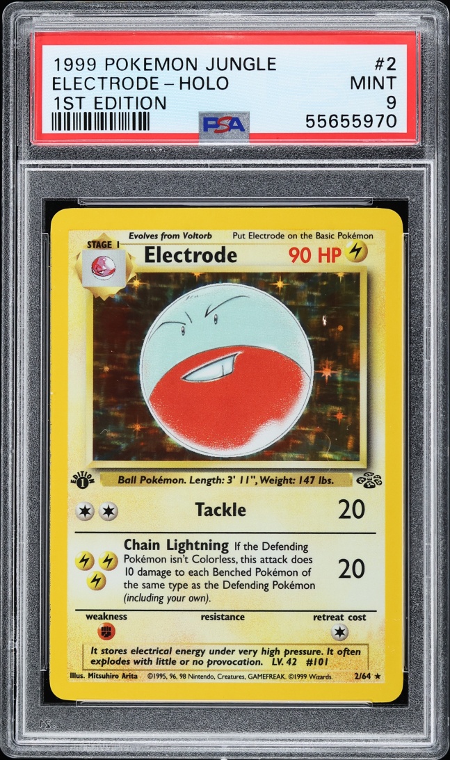 1999 Pokemon Jungle 1st Edition Holo Electrode #2 PSA 9 MINT