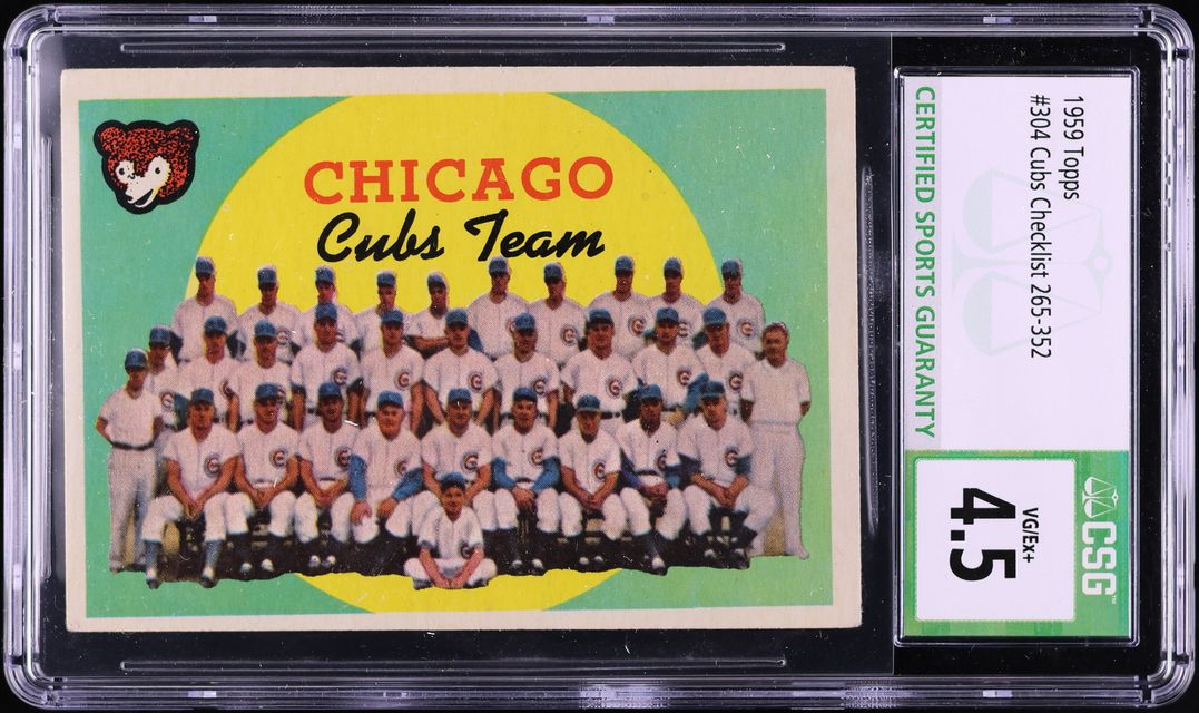1959 Topps Cubs Team #304 CSG 4.5 VGEX+